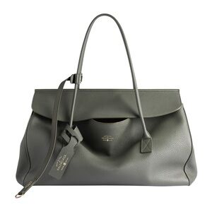 Balenciaga Carrie Carry-All Tote Bag in Grained Leather - Khaki Green